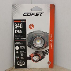 Coast FL86 LED Headlamp 1250 Lumens Rechargeable IP54 Twist Focus -  New in Box